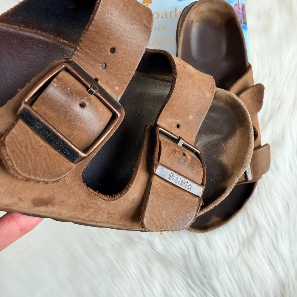 Birkenstock Arizona Tan Double Strap Sandals - Picture 5 of 10